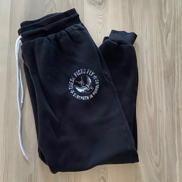 These Fists Fly Pants - Sz S These Fists Fly Sweatpants - EUC!